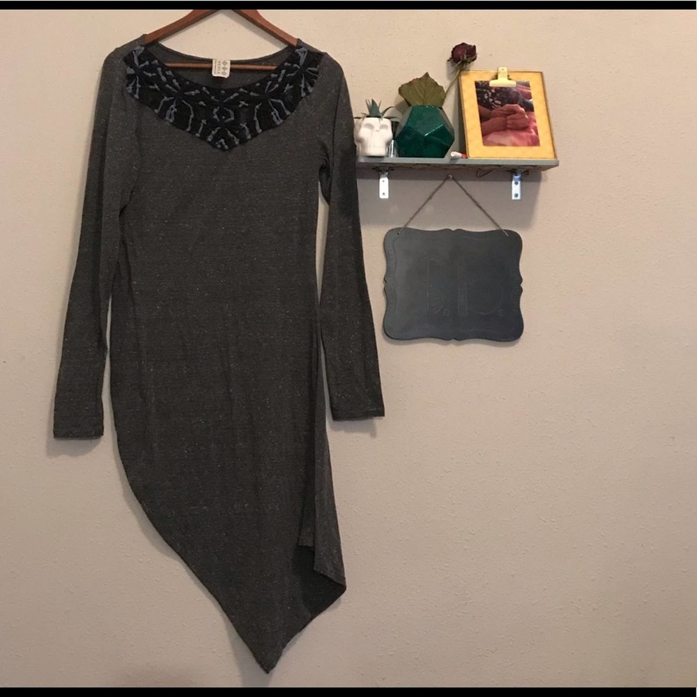 Free people  grey long sleeve dress